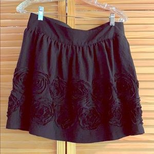 Black Skirt with Floral Detail